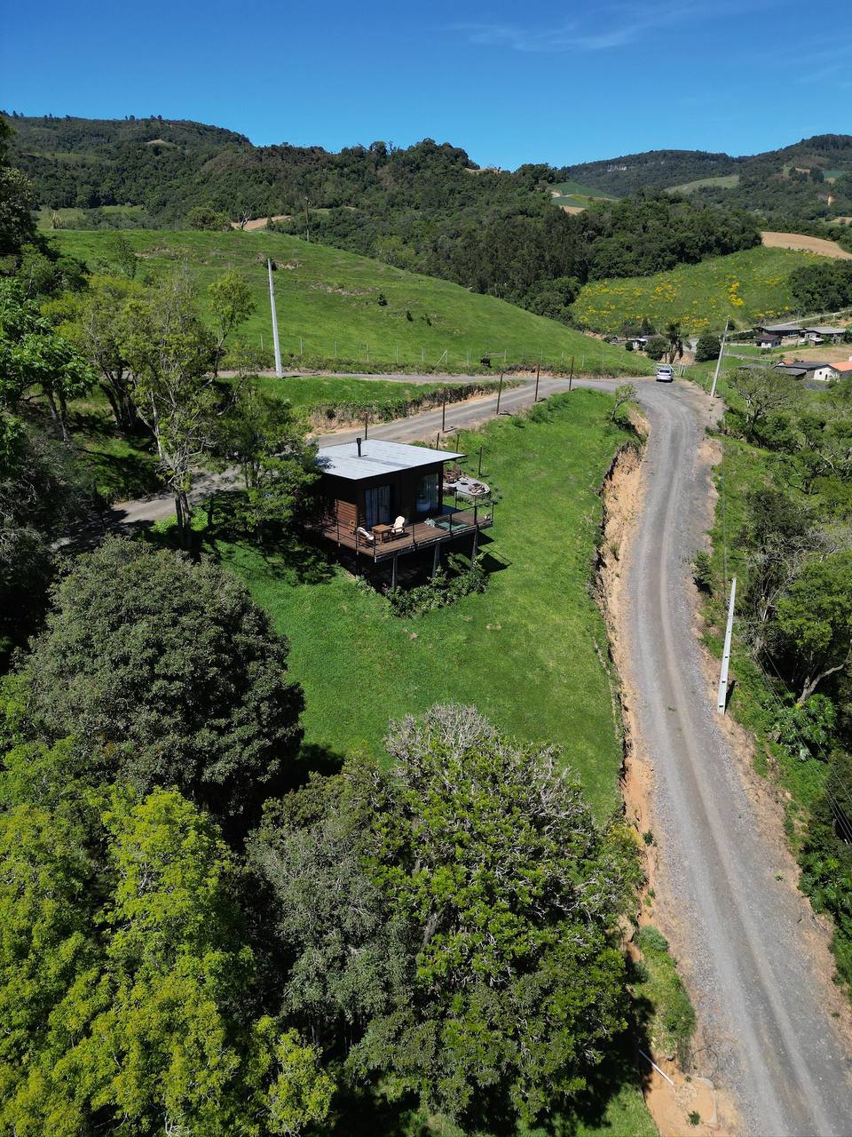 Vista aérea da propriedade Refúgio dos Lobos — 6 hectares à venda em Alfredo Wagner, Serra Catarinense, SC
